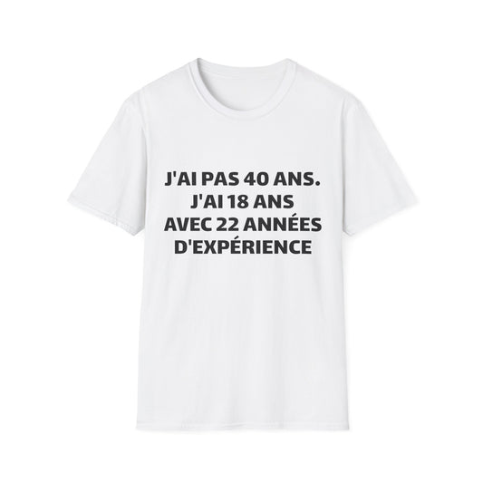 T-Shirt personnalisable – "J'ai pas X ans"
